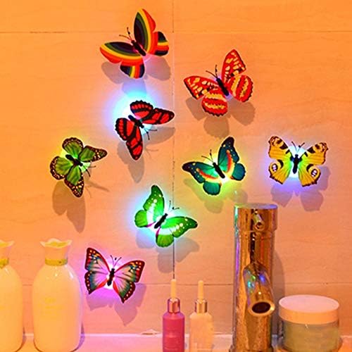 Adesivos de parede de borboleta 3D, 1pcs Alteração de cor Night Night Night Butterfly Decor de parede adesivos de parede
