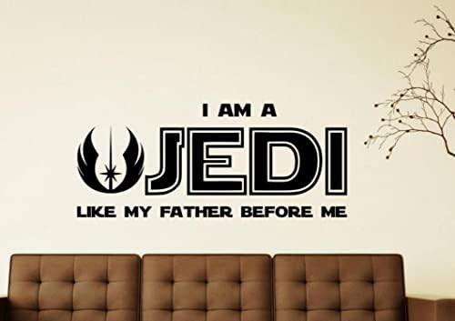 Eu sou um Jedi como meu pai antes de mim, citação de parede signo de cotação de vinil Poster de parede de parede de parede de parede