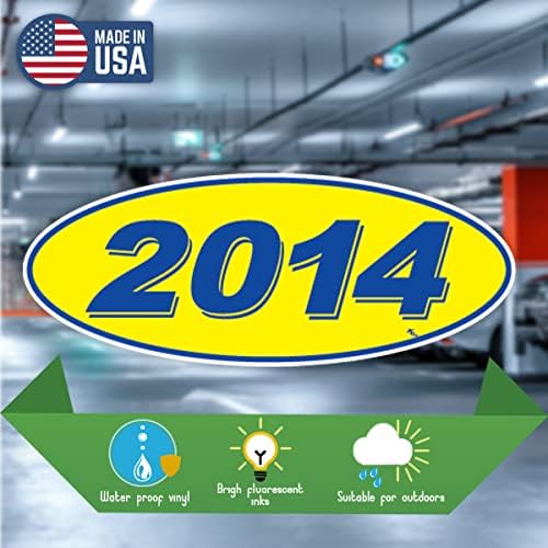 Versa Tags 2014 2015 e 2017 Modelo oval Ano de carros Adesivos de janela de carros com orgulho feitos nos EUA