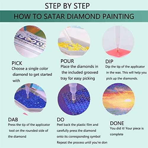 Kits de pintura de diamante DIY 5D para adultos, pinturas de bordados de broca completa de broca de broca de strass com pintura colada