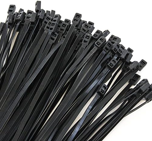 100 PCs pretos 15 polegadas de dois polegadas de cabeça dupla de 50 lbs fios de empate com cabo de zíper e gestão do cabo de nylon
