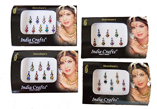 6 pacotes de bindi diferentes mix n combina jóias de face bollywood adesivos indianos bindi