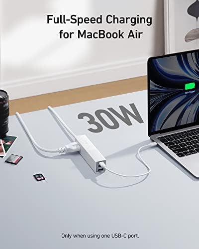 Protetor de onda de tira de energia USB, cabo de extensão de 5 pés, plugue plano e faixa de energia de viagem USB C, tira