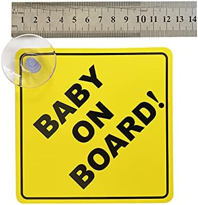 Bebê a bordo do adesivo para carros 2pcs, bebê a bordo de sinais de alerta com copos de sucção, durável e forte sem resíduos