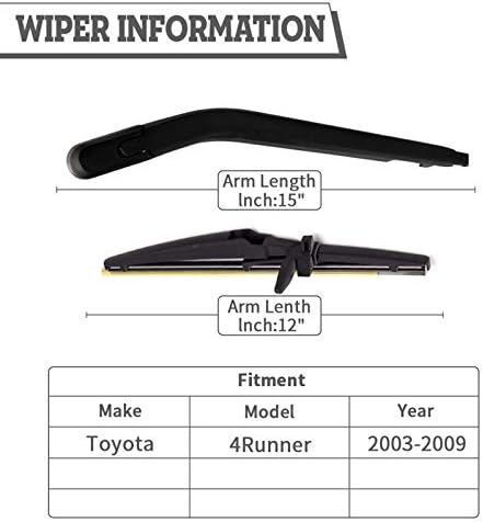 Substituição do conjunto de porcas da lâmina do limpador traseiro para Toyota 4Runner 2003-2009, montagem de acessórios para capa