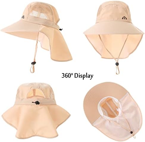 Sun Hat Hat Womens Proteção UV Chapéu de pesca dobrável Hat de caminhada a água Mulheres largas chapéu de jardinagem com retalho no