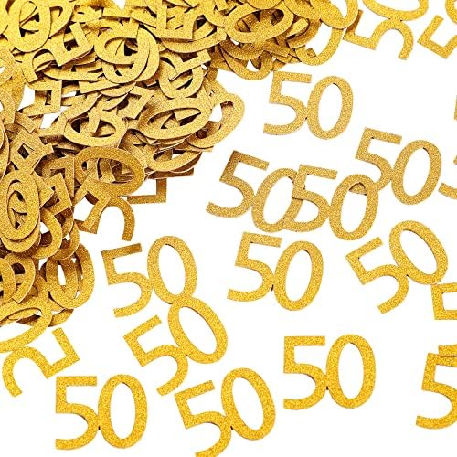 50 decorações de aniversário, 50º aniversário confete, 200 PCs Confetti Confetti Confetti Decorações 50th Party 50 Confetti Glitter