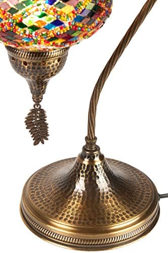 Lâmpada de mesa, pescoço de cisne, tom de lâmpada, lâmpadas de mosaico árabe, lanterna marroquina, lustre, luz turca,