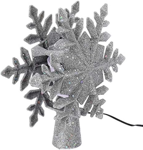 Toyandona Christmas Snowflake Tree Topper Light Glitter Glitter Christmas Treetop Snowflake Ornament para decorações de