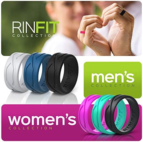 Rinfit Rings Silicone para mulheres e homens - Bandas de casamento de silicone para ele e ela - Patentes Design Rubber Wedding Rings