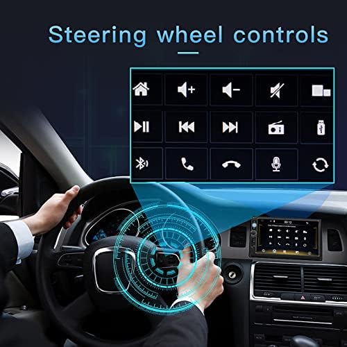 Regetek Car Stereo Compatível com Apple CarPlay e Android Auto, tela sensível ao toque do Din Din 7 no carro Bluetooth Radio MP3 Audio