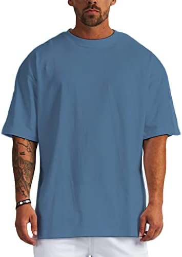 T-shirt de algodão casual de algodão de cor de cor de cor de cor de cor de cor de coloração curta de manga curta masculina