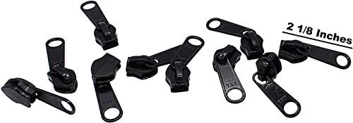 10 Extra pesado YKK Zipper Black Bobil Chain - 5 jardas e 10 controles deslizantes longos - feitos nos Estados Unidos