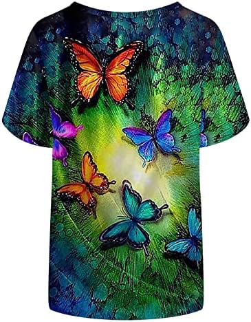 Tops de manga curta feminino Casual Casual Casual Impressa verão 2023 camisas de blusas modernas túnicas macias de encaixe solto