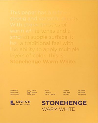 Legion Stonehenge Pad, 15 folhas, 11 por 14 polegadas, lençóis brancos quentes