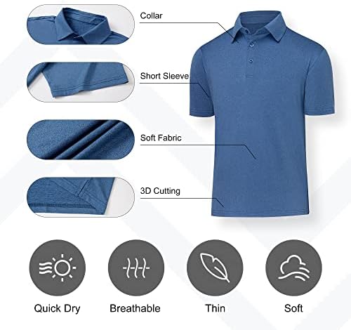 Balennz Golf Polos para homens seco rápido masculino atlético camisa pólo
