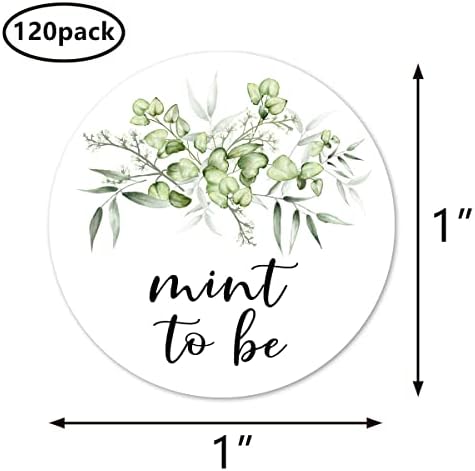 Greenery Mint para serem adesivos, etiquetas de adesivos de festa de casamento de 1 polegada, 120 pacote