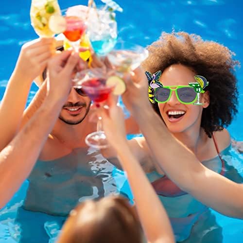 Óculos de sol Sethous Luau Party, 6 pacotes de óculos de sol engraçados, óculos de sol para adultos, decorações de festa com temas