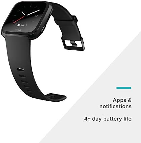 Fitbit Versa Smart Watch, Black/Black Aluminium, Tamanho único