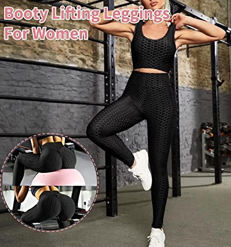 Murandick Booty Butt Leggings para mulheres Scrunch Scrunche de ioga com cintura alta calças de exercícios