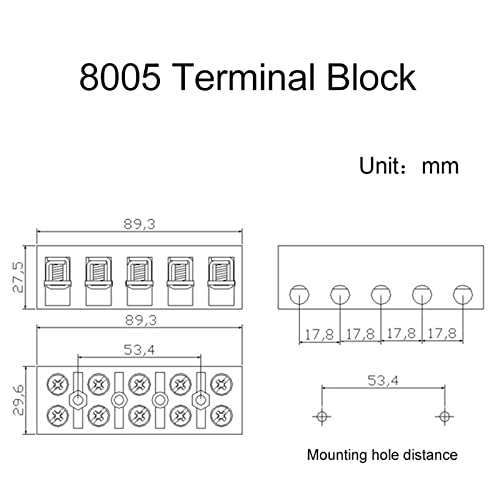 Terminais Blocos de Terminal Tipo de Terminais de Conexão de Base com parafusos Placa do conector 8005 80a/5p 10pcs