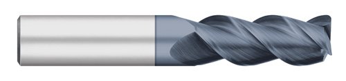 Titan tc49716 moinho de extremidade de carboneto sólido, comprimento regular, 3 flauta, raio de canto, hélice ângulo