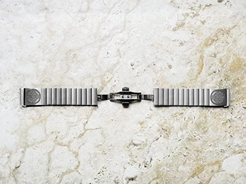 Nickston Graved Band Strap Compatível com Fitbit Versa Lite 2 3 e Sense Silver Stoinless Steel Bracelet S-CC2