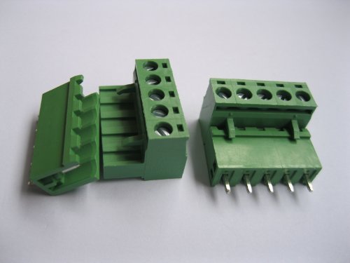 12 pcs pitch 5,08mm 5way/ pin parafuso de parafuso de bloco de blocos de blocos com cor verde de cor verde, tipo
