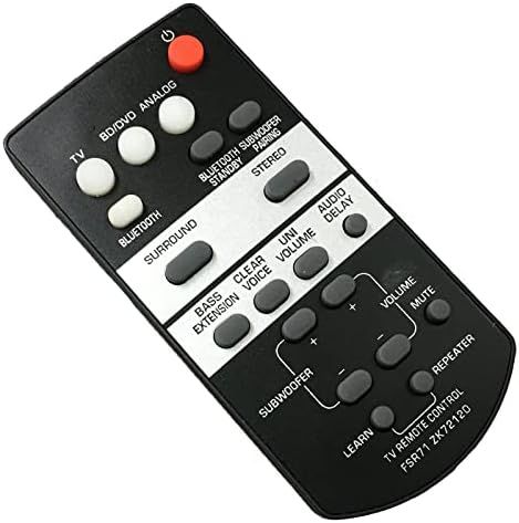Controle remoto de substituição Compatível com Yamaha YAS203 FSR71 ZK72120 ZK721200 Sistema de barra de som