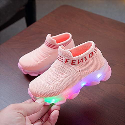 Meninos meninas meninas malha iluminária treinadores crianças led luminous pishing meias sapatos infantil infeliz corrida esporte tênis