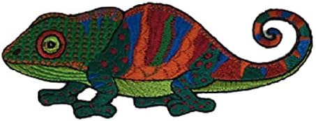 Xomise Gangue de 3 PCs Chameleon Gecko muito fofo Colorido Ferro bordado em remendos para jaquetas de decoração DIY