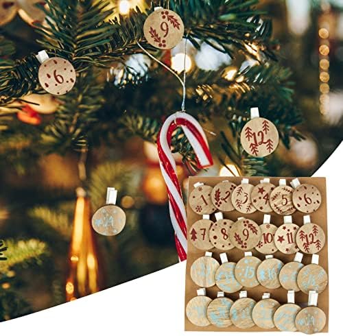 Decoração de Natal Diy Christmas Decorações de madeira 1 a 24 clipe de calendário Decorações criativas de natal