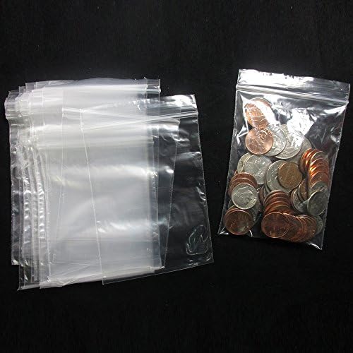 1000 saquinhos w 3 x 4 h pequenos sacos de poli de plástico transparente reclosáveis ​​2,5 ml