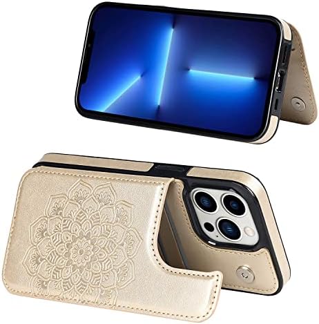 ACXLIFDE iPhone 13 Pro Case 13Pro Cartão de carteira Caso, capa de proteção com titular de slot de crédito e estojo de couro