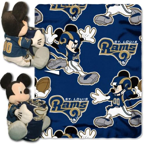 Oficialmente licenciado NFL Co-Brand Mickey Mouse Hugger e lã de lã Conjunto de mantas, várias cores, 40 x 50