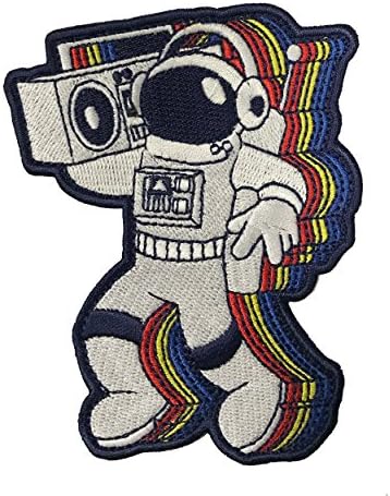 Balanking Astronaut Spaceman com um boombox ferro em patch - presentes para ele, para ela, para meninos, para meninas, para o marido,