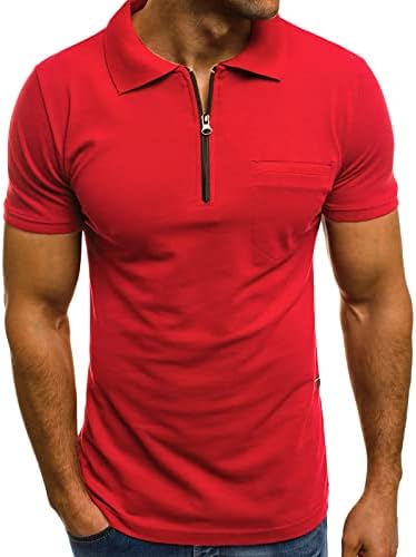 Ozmmyan Men Zipper Golf Camisetas 2023 Moda Casual Manga Curta Polos de Golfe Slim Fit Collaved camise