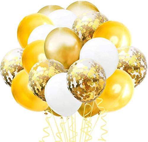 Zorpia 60 peças 12 polegadas azul azul e branco Balões Tiffany Confetti balões metálicos para festa de aniversário para