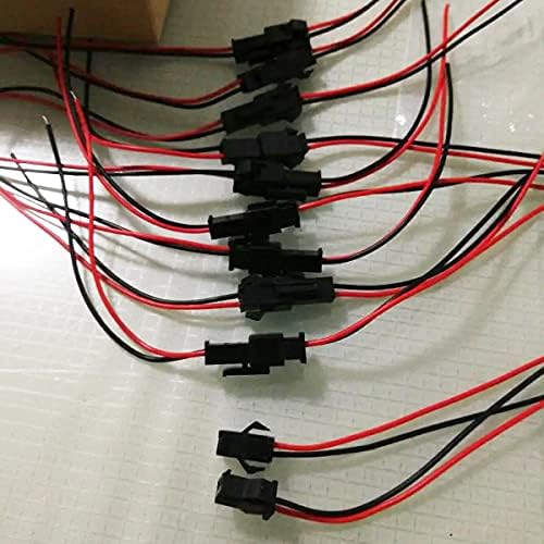 Ehooyau 20 pares JST Fios do conector AWG JST SM 2 pinos plug -se macho e fêmea conector para lâmpadas de luz LED Equipamento