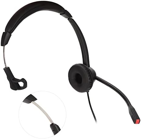 Fone de ouvido com fio de Ashata, RJ9 Linefline VoIP Telefone Mono com microfone de cancelamento de ruído, fone de ouvido de