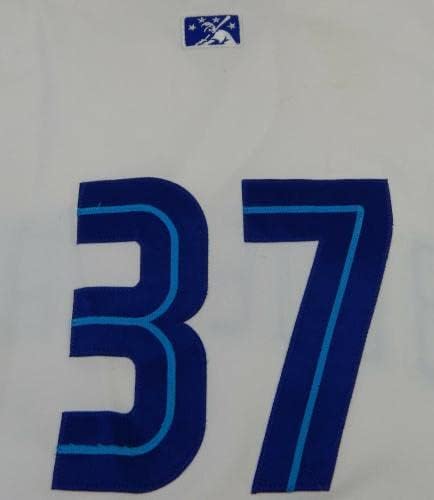 2006 Pulaski Blue Jays 37 Game usou White Jersey Vest DP16780 - Jerseys de MLB usados ​​no jogo MLB
