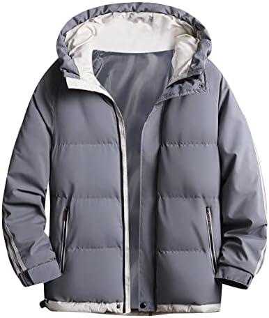 Jaquetas para homens inverno novo bloco de cores soltas espessadas com capuz com casaco casual jaquetas casuais