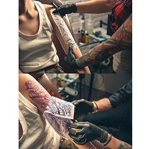 Tatuagem Pratique a pele com papel de transferência - JCONLY 20 folhas 8 × 6 lados duplos de tatuagem falsa pele com 20 estênceis