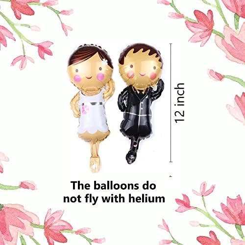 Diwuli Little Wedding Balloons - Balões de noiva doce e noivo, balões de noivado, Sr. e Sra.