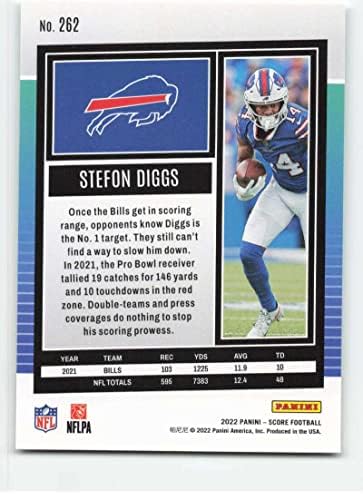 2022 Pontuação 262 Stefon Diggs Buffalo Bills NFL Football Trading Card