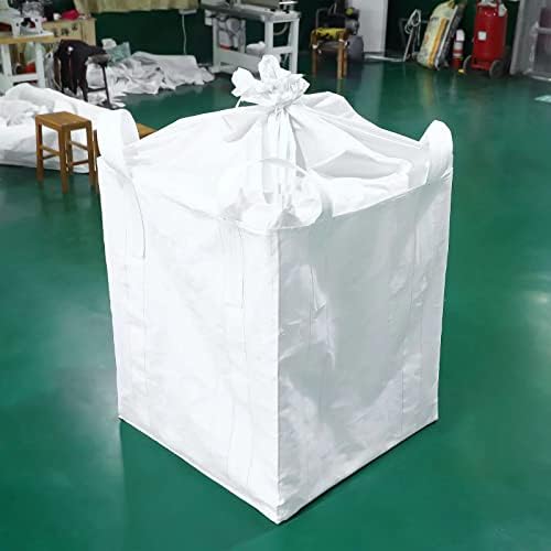 Bolsa a granel Fibc Chenguang, 1 saco de uma tonelada, 35 L x 35 W x 43 H, 2200 libras SWL, fundo liso de mochila, sacos