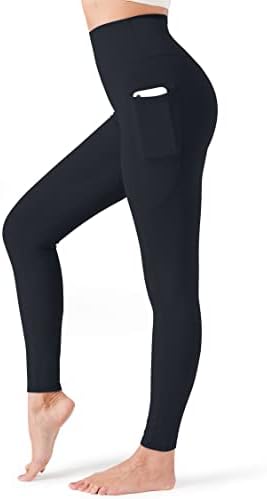 Leggings de Yoga Yoga para mulheres lixando de carbono de 8 vias de cintura alta com os bolsos que executa calças de ioga