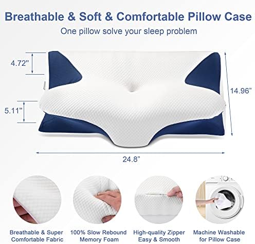Almofadas do pescoço cervical para alívio da dor dormindo, travesseiro de suporte de contorno ergonômico, travesseiro de cor