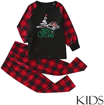 Família correspondente de pijamas de Natal Conjunto de Natal Tree Tree Tops de manga longa e calça PJS Sleepwear 2 Roupas