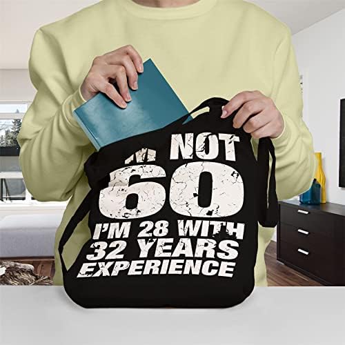 Presentes de 60 anos para mulheres - não tenho 60 sacolas de tela para mulheres, bolsa de ombro de algodão, bolsa reutilizável
